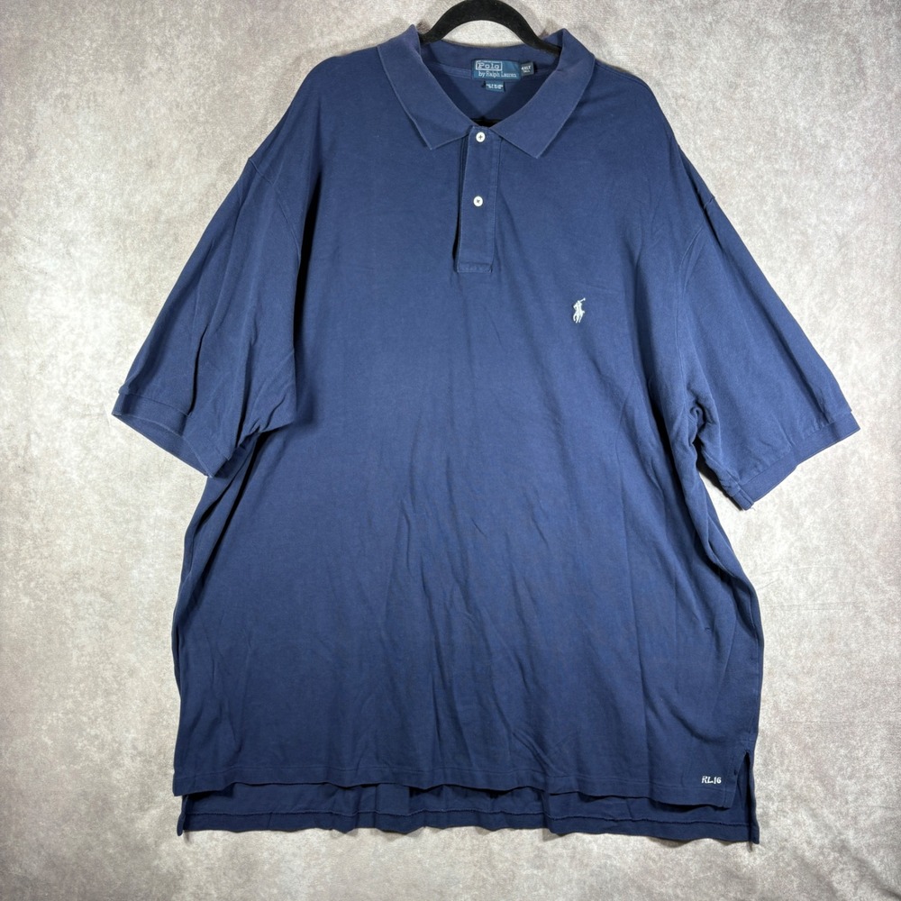 Polo Ralph Lauren Polo Shirt Mens 4XLT Navy Blue Classic‎ Fit Pique Big & Tall